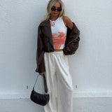 Louis Linen Blend Pants White Petite