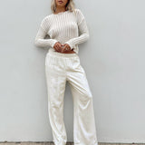 Louis Linen Blend Pants White Petite