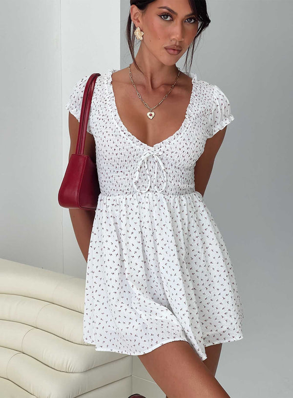 Sweet Talk Playsuit White Floral