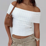 Murmur Off Shoulder Top White