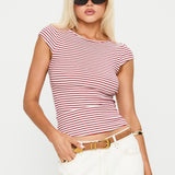 Drives Me Crazy Backless Top Red Stripe