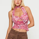 Superstitions Scarf Top Pink Multi