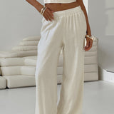 Louis Linen Blend Pants White Petite