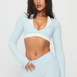 Vitality Long Sleeve Active Crop Blue