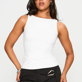 Lose Your Number High Neck Top White