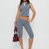 Tuka Capri Navy Gingham