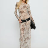 Switch Places Sheer Maxi Dress Animal