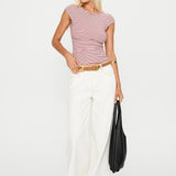 Drives Me Crazy Backless Top Red Stripe