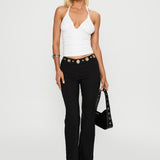 True Grit Eyelet Flare Pants Black