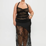 Castelli Lace Maxi Skirt Black Curve