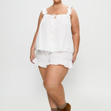 Santabelle Frill Shorts White Curve