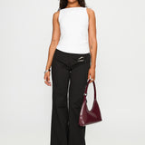 Lose Your Number High Neck Top White