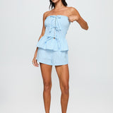 Saskea Strapless Top Blue