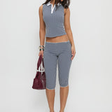 Tuka Capri Navy Gingham