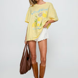 Amalfi Coast Oversized Graphic Tee Pastel Yellow