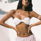 Keep Your Cool Strapless Bikini Top White