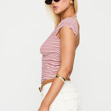 Drives Me Crazy Backless Top Red Stripe