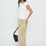 Seneca Wrap Pant Beige Stripe