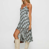 Murisa Asymmetrical Midi Dress Multi Check