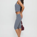 Tuka Capri Navy Gingham