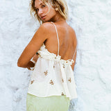Cinnamon Embroidered Top Cream