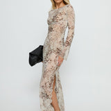 Switch Places Sheer Maxi Dress Animal