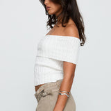 Murmur Off Shoulder Top White