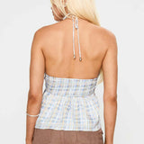 Gadot Halter Top Blue Check
