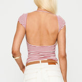 Drives Me Crazy Backless Top Red Stripe