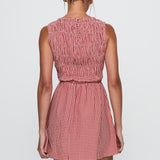 Winxie Shirred Mini Dress Red Gingham