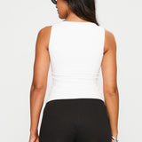 Lose Your Number High Neck Top White