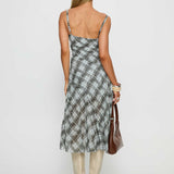 Murisa Asymmetrical Midi Dress Multi Check