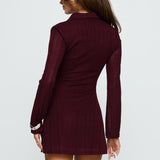 When You Sleep Long Sleeve Mini Dress Wine