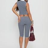Tuka Capri Navy Gingham