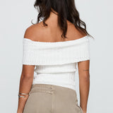 Murmur Off Shoulder Top White