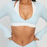 Vitality Long Sleeve Active Crop Blue