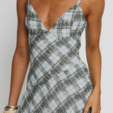 Murisa Asymmetrical Midi Dress Multi Check
