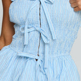 Saskea Strapless Top Blue