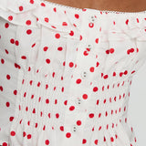 Isadoria Frill Top White / Red Polka