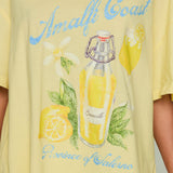 Amalfi Coast Oversized Graphic Tee Pastel Yellow