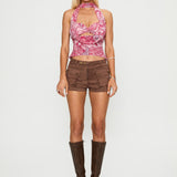 Superstitions Scarf Top Pink Multi
