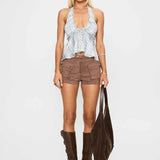 Gadot Halter Top Blue Check
