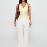 Leisure State Knit Pant White