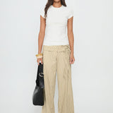 Seneca Wrap Pant Beige Stripe