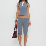 Tuka Capri Navy Gingham