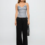 Baccarat Mid Rise Wide Leg Belted Jeans Black