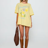 Amalfi Coast Oversized Graphic Tee Pastel Yellow