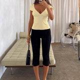Baseline Rib Capri Pants Black