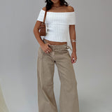 Murmur Off Shoulder Top White