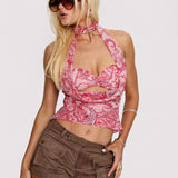Superstitions Scarf Top Pink Multi